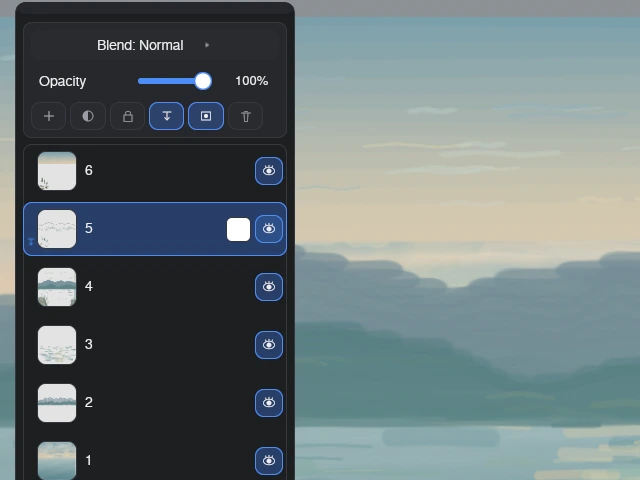Artlia Paint canvas beside layer thumbnails, opacity, blend mode and mask controls.