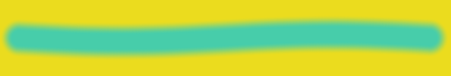 A cyan stroke over yellow using normal colour blending; the overlap remains cyan-green.